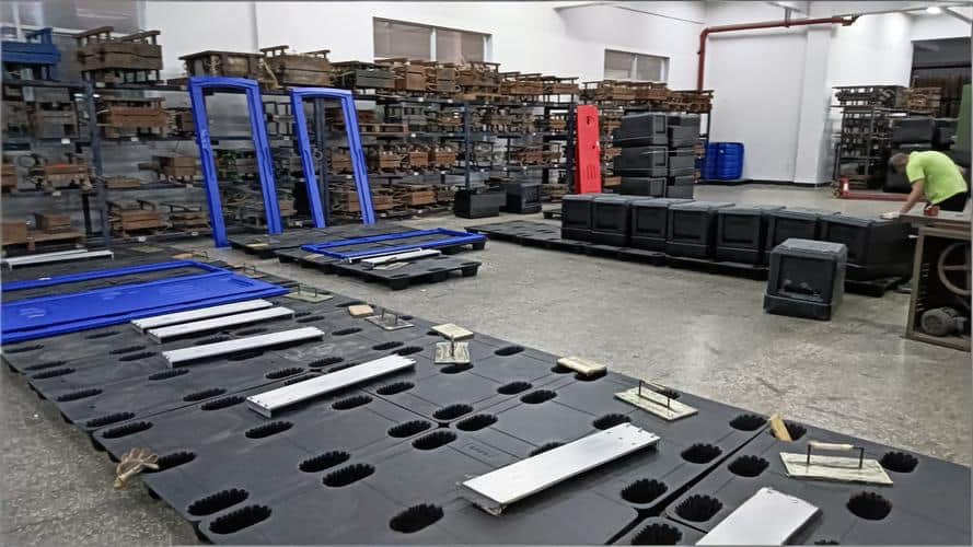 The materials warehouse at 6cnc is stocked with a wide range of metal and plastic materials used for CNC machining.