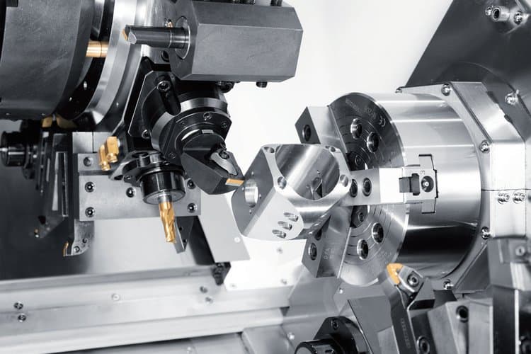 Close-up of Precision CNC Machining.