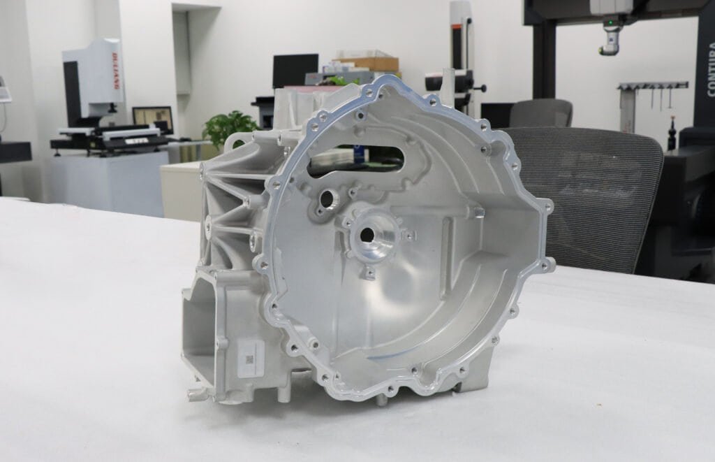 Aluminum CNC machined component for industrial machinery.