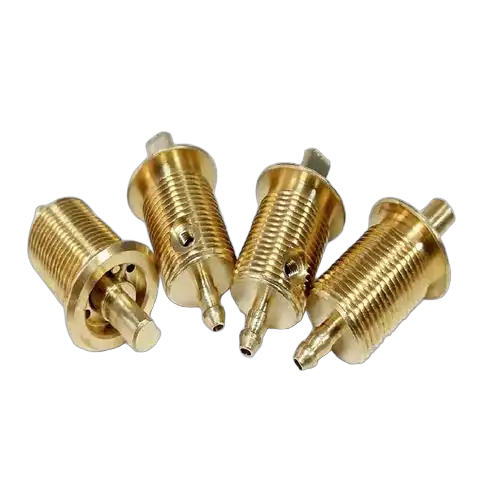 High-precision gold-plated CNC machine parts for industrial applications.