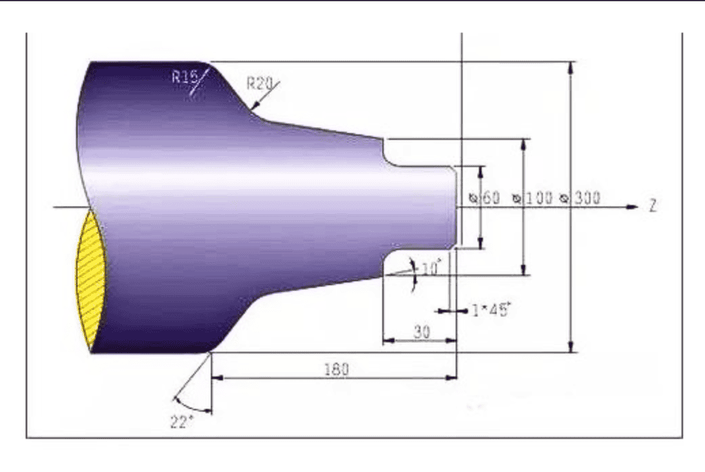 DFM for CNC machining with detailed dimensions and smooth curves for manufacturing accuracy.