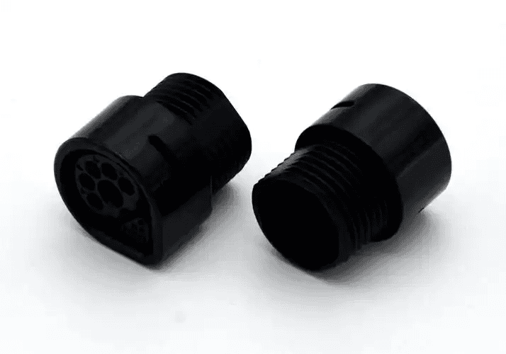 High-precision CNC machined connector components for electronic applications.