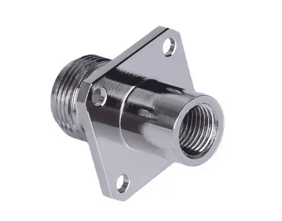 High-precision CNC machined connector component for industrial applications and electronic devices.