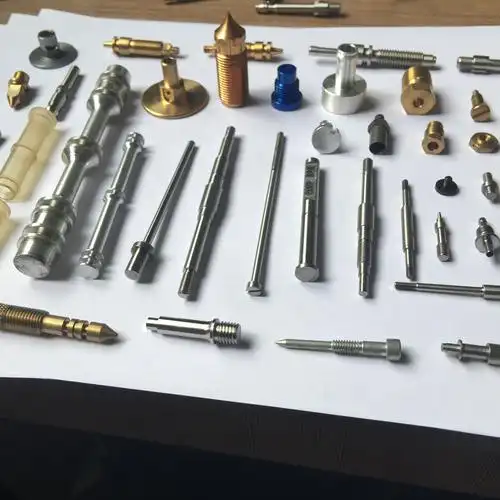 Various high-precision parts are neatly arranged
