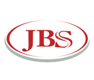 JBS logo with red text inside an oval shape on a white background.