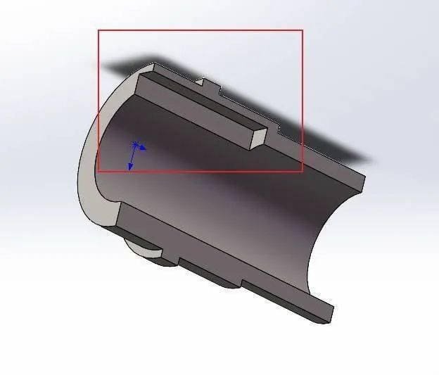 High-precision CNC machined metal part with detailed internal features.