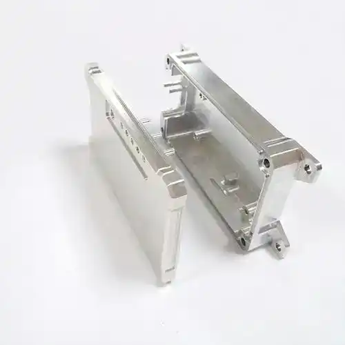 Aluminum CNC machined enclosure with precise cutouts and sturdy construction.