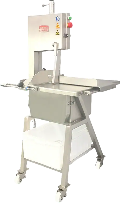 High-precision industrial band saw for metal cutting and fabrication.