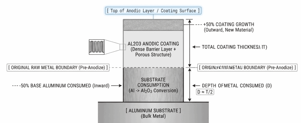 Schematic Diagram of Tolerances After Anodizing