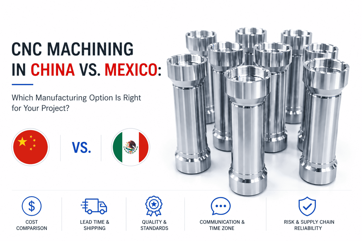 Blue China vs. Mexico CNC machining hero image for 6-CNC