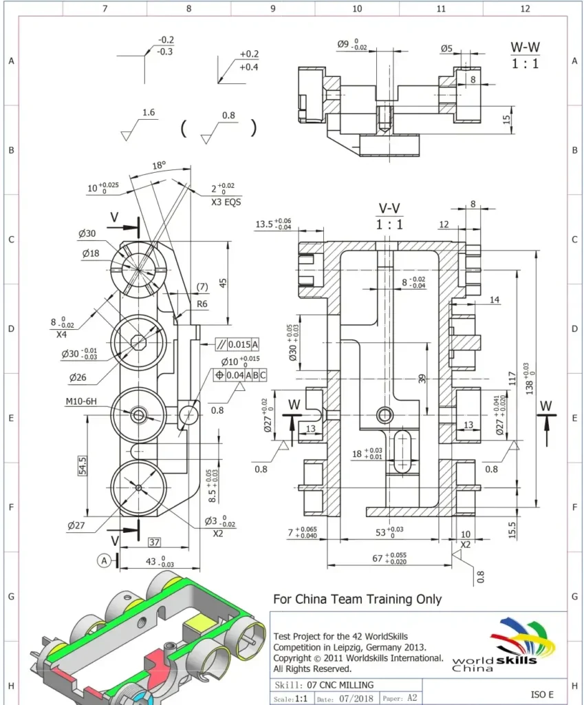 CNC-Fräszeichnungen für ein Panzerfahrgestell (CNC-Fräs-Testprojekt in Leipzig, Deutschland)