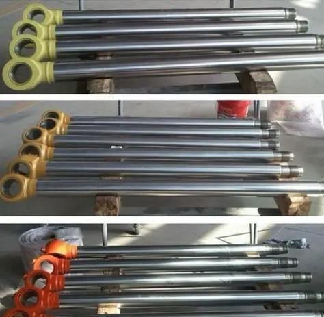 Gruppen polierter Hydraulikstangen mit Befestigungsaugen