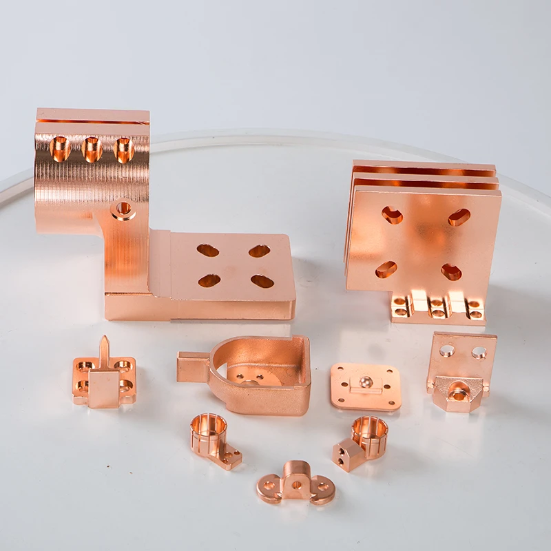 Machined copper blocks and electrical components