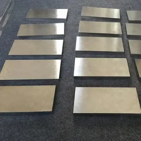 Titanium plate blanks prepared for machining