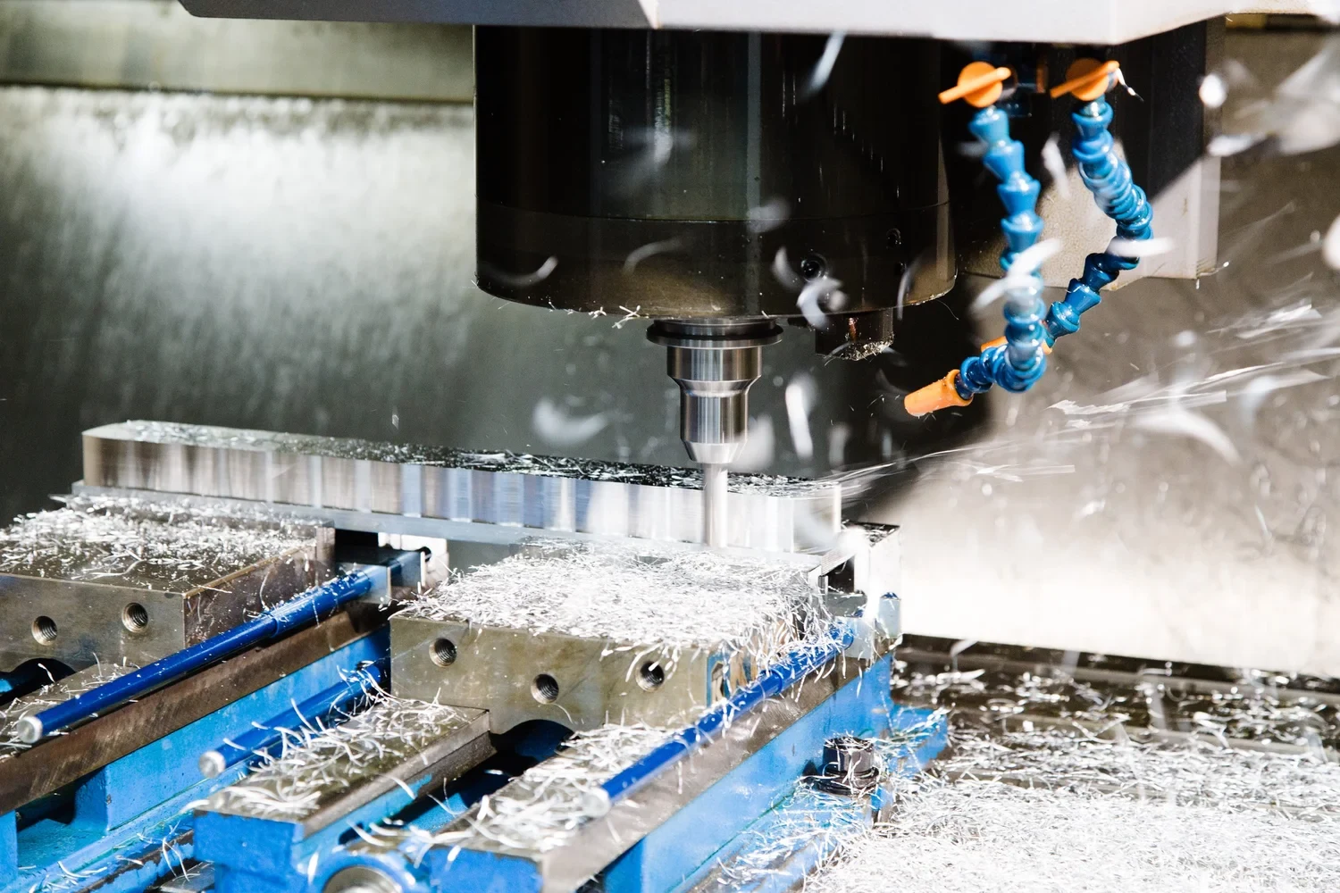 Cutting tool removing metal during CNC milling