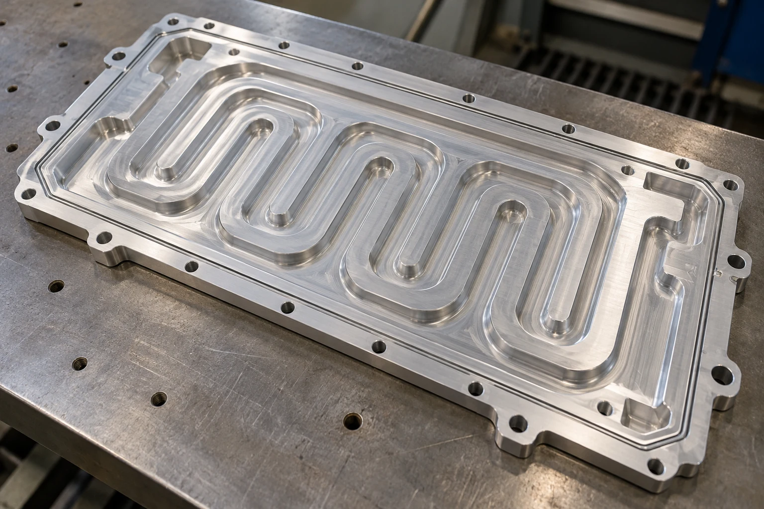 Gefräste Aluminiumkühlplatte mit offenen Kühlkanälen