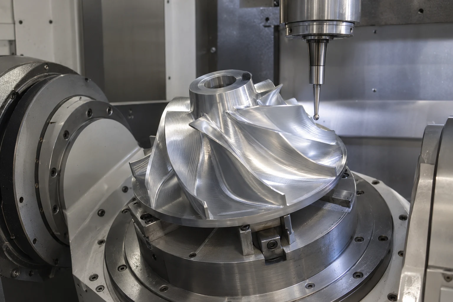 Aluminiumlaufrad auf einer Fünfachs-CNC-Vorrichtung