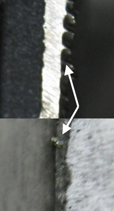 Metal edge burr
